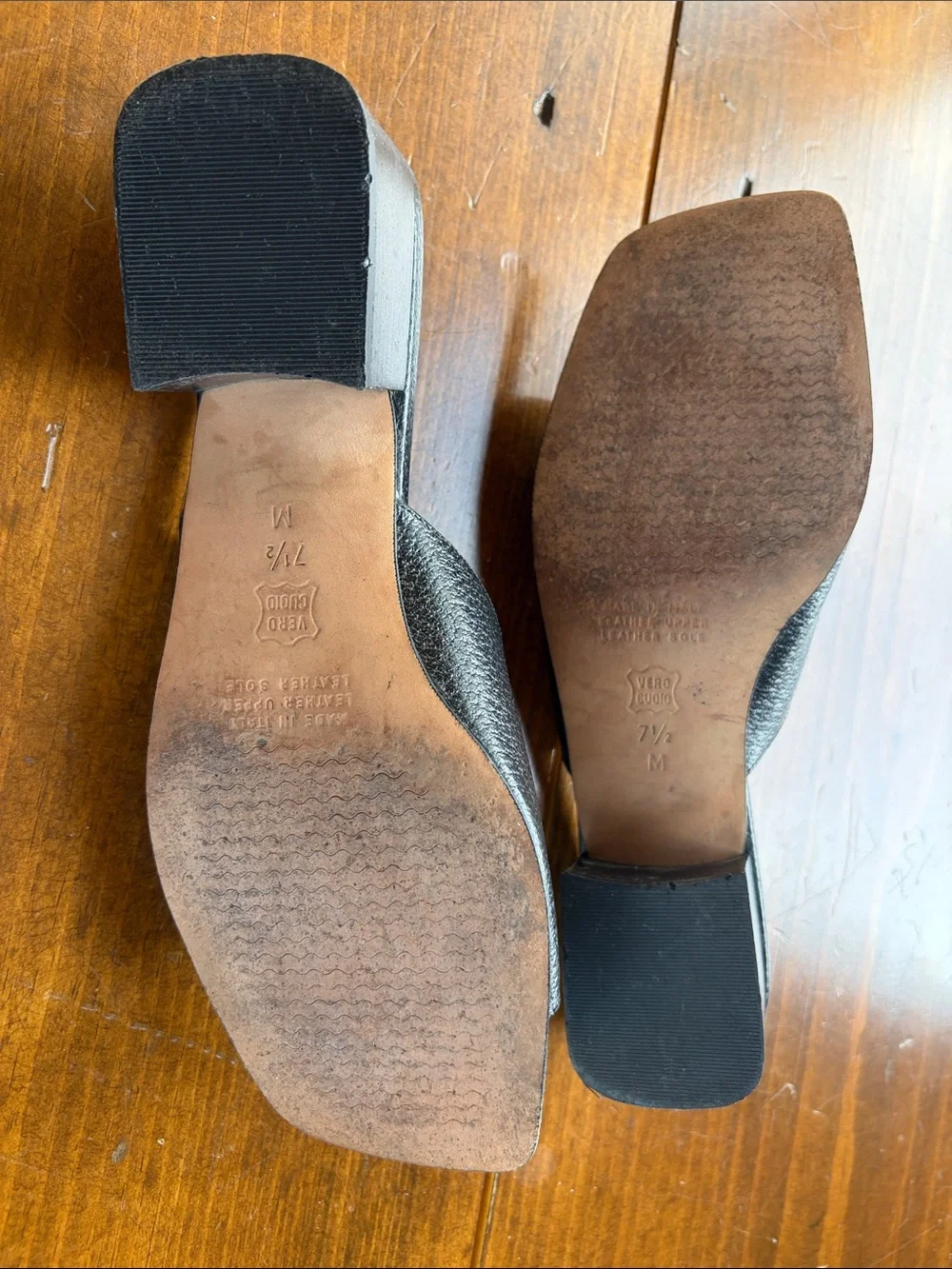Talbots Black Leather Slide Sandals Sz 7.5 - Picture 9 of 12